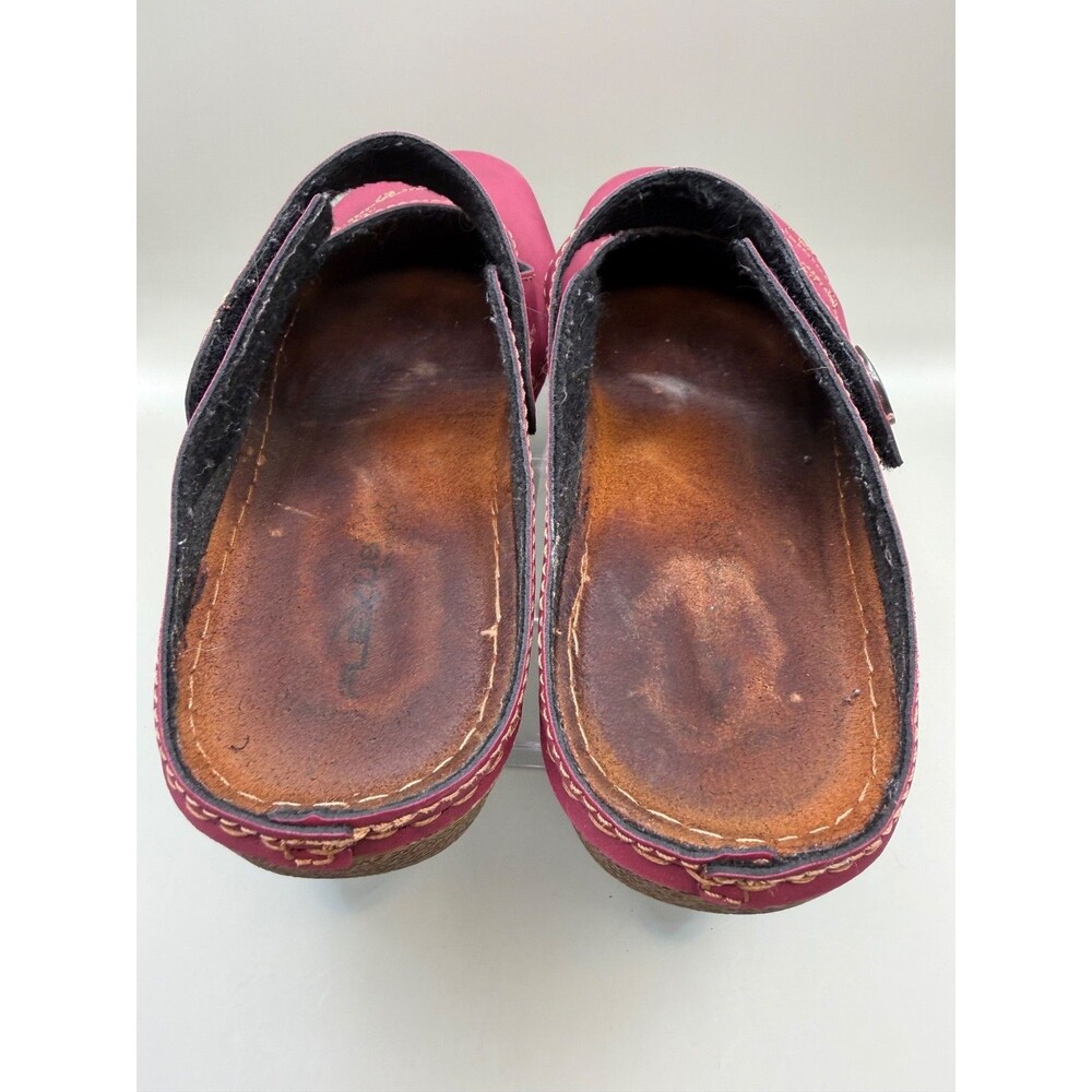 Flexus by Spring Step Mary Jane Clogs Burgundy Leather Shoes Size 40 US 9 - Picture 4 of 5